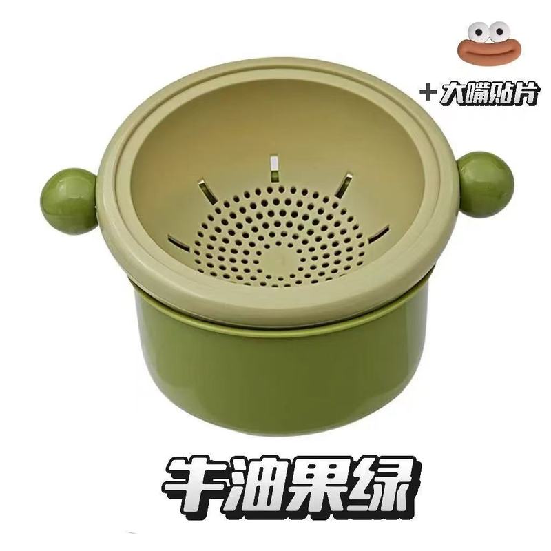 新しい二重ドーパミン水たまりバスケット高颜値家庭用果物野菜洗浄バスケット二合一厚野菜バスケット|undefined