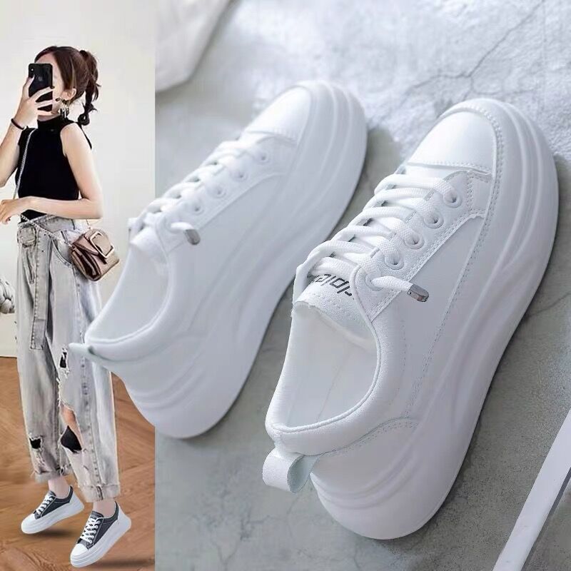 2025 New Spring and Summer Women's Shoes Trendy and Easiest for Match Casual Sneakers with Heightening White Shoes Women's Shoes