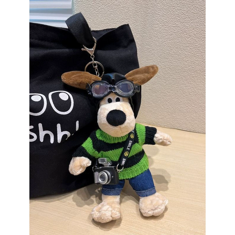 Сумка подвеска милая мультяшная кукла голова собака машина брелок сеть красная автомобильная цепочка для ключей рюкзак подвеска