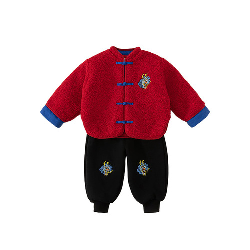 babycity children's suit winter festive plus velvet New Year's clothing for boys and girls, baby Tang suit DT82171