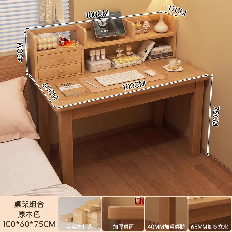 Mesa de escritorio de madera maciza personalizada al por mayor mesa de computadora doméstica mesa de escritorio dormitorio mesa de estudio de escritorio de escritorio pequeño tipo de casa image 17
