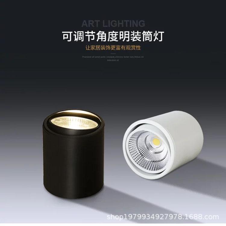 조정 가능한 각도 개방형 스포트 라이트 통로 상업 LED 개방형 다운 라이트 라운드 눈부심 방지 눈 보호 천장 호스트 램프