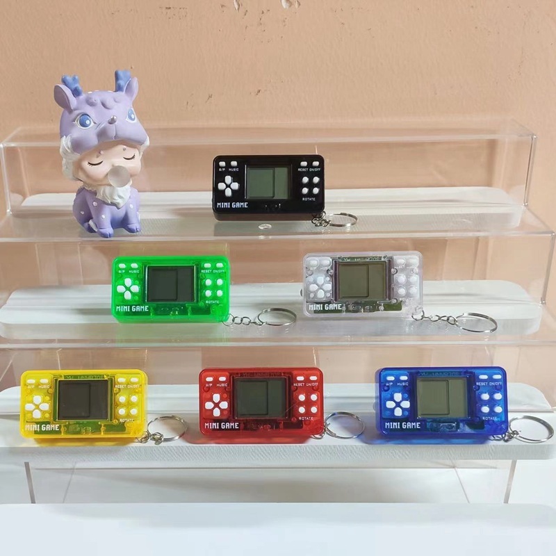 ハンドヘルドミニテトリス電子ゲーム機カピバラノスタルジックなパズルキーホルダー小さなペンダント子供のおもちゃ|undefined