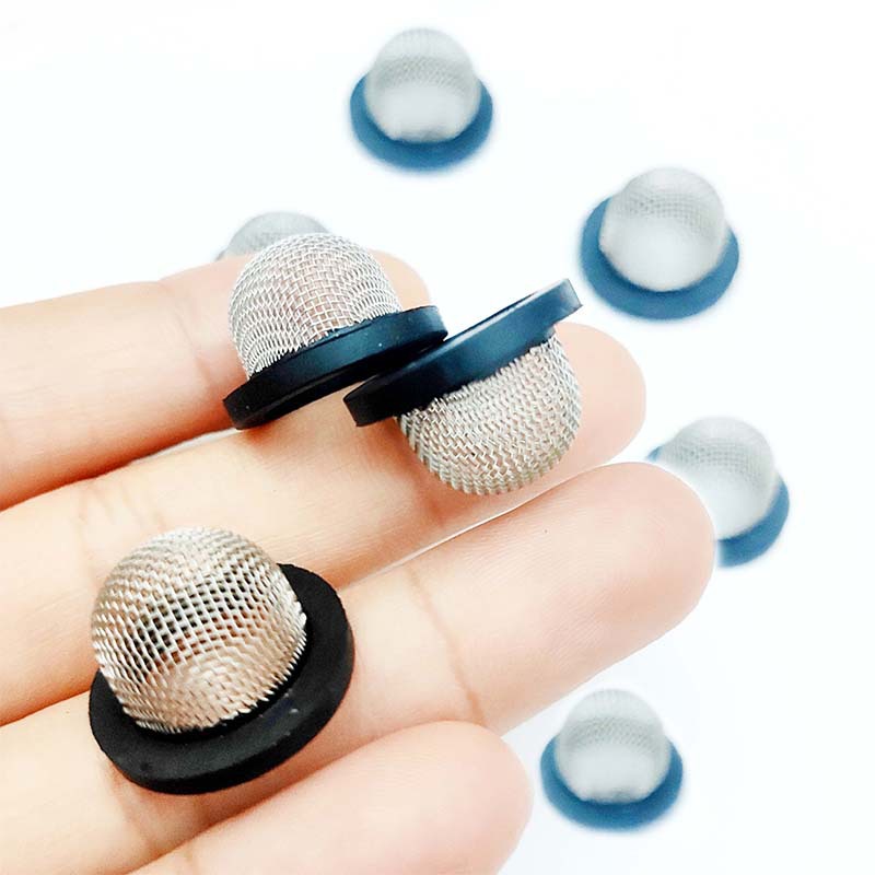 阀门带网密封圈4分管进水口硅胶圈现货帽状304不锈钢过滤网垫圈