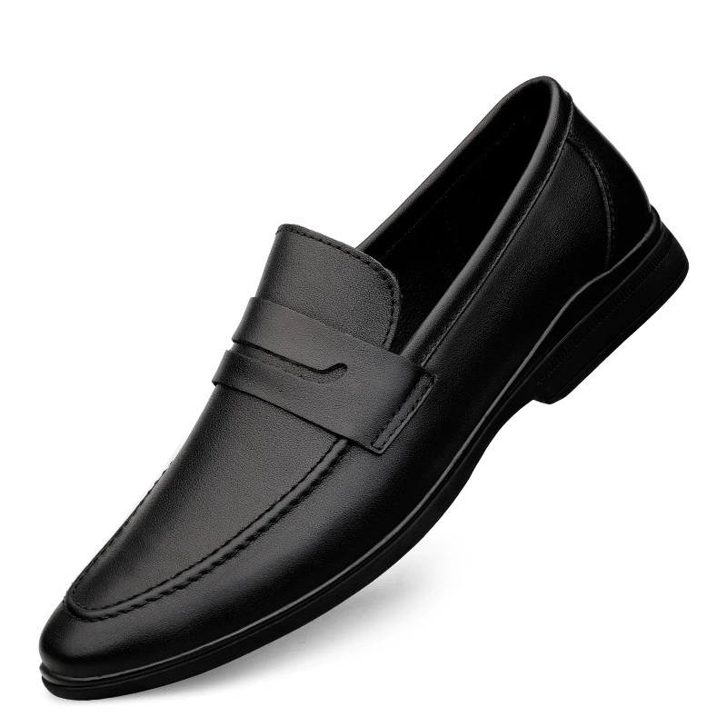 Summer shoes for leather shoes, casual footwear, set English style, soft sole