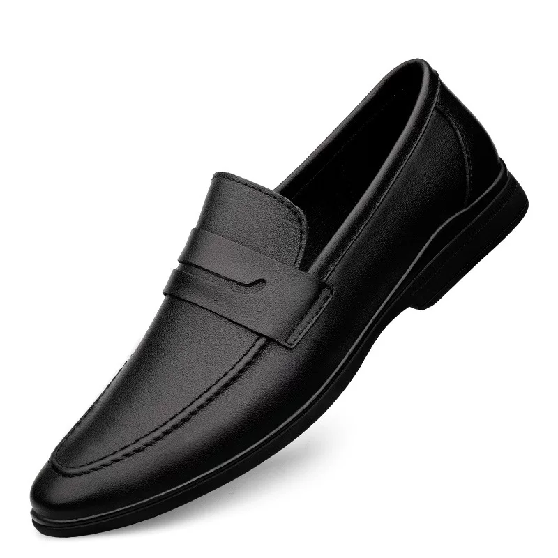 Summer shoes for leather shoes, casual footwear, set English style, soft sole