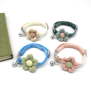 New pet collar cartoon flower bell collar cute cat collar Teddy Bome small dog collar