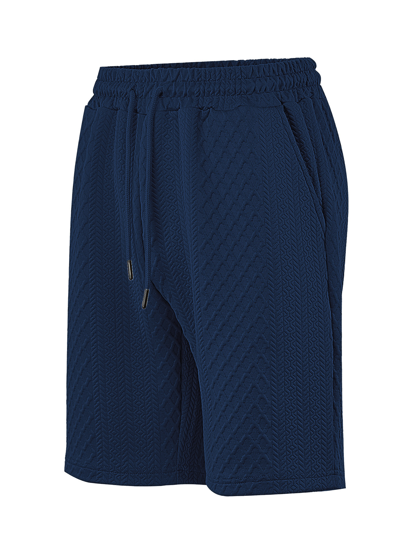 Europa y Estados Unidos ropa de hombre transfronteriza spot verano suelta pantalones cortos de color sólido jacquard correa de hombre casual pantalones cortos de playa