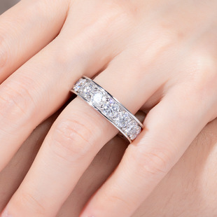 S925 Sterling Silver Moissanite Ring Muddy Ring Single Row Ring Stacked Tail Ring Accessible Luxury Fashion Tiktok Live Broadcast Wholesale