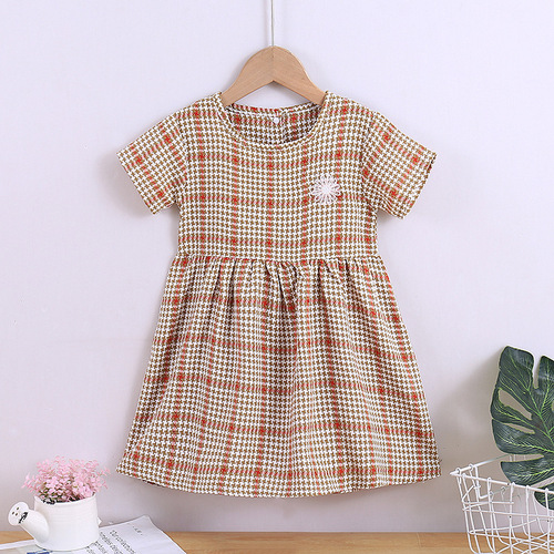 Children's Clothing Wholesale Girls Dress Girls Summer Casual Dress 2024 New Style Western Style Children's Summer Girls Middle School Girls