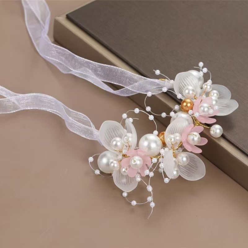 Fuchsia bracelet pearl, flowered