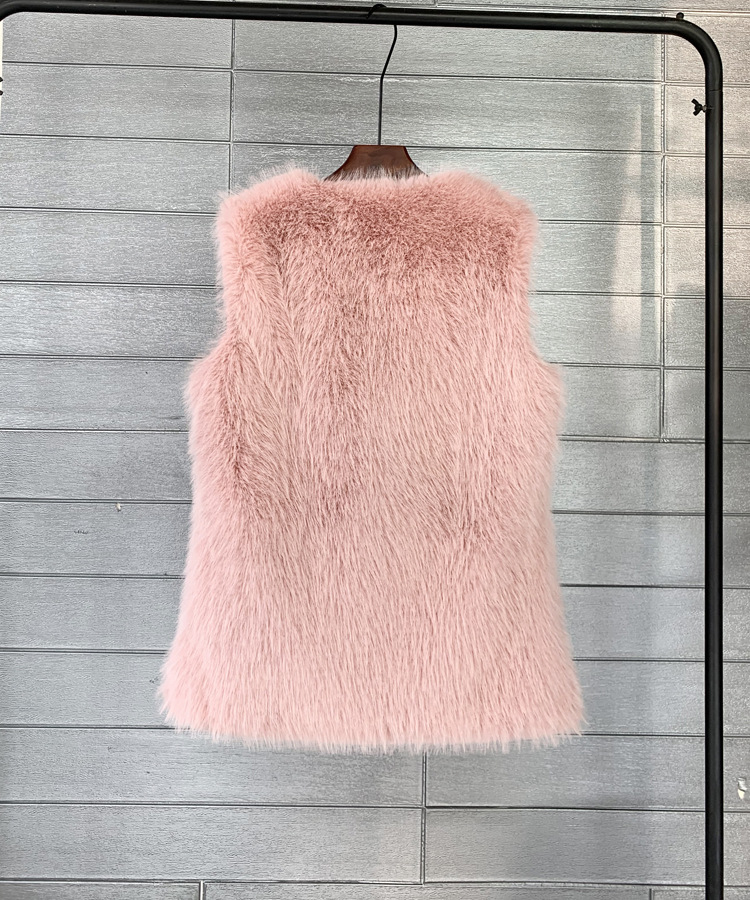Damen Kunstpelzweste Mittellang Warme Winterweste Für Damen_voghion.com
