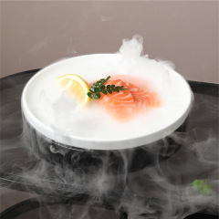 Dry Ice Plate Personalized Ceramic Artistic Smoke Platter Seafood Sushi Sashimi Beef Plate Hotel Tableware Set