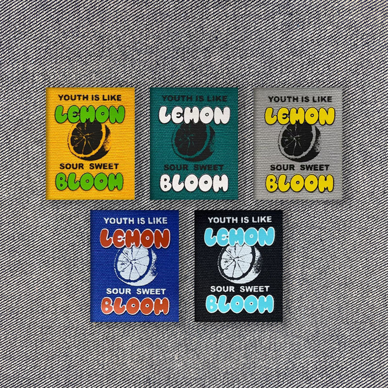 新款时尚潮牌牛仔布印花标缝制款装饰衣服鞋补丁贴织唛布贴