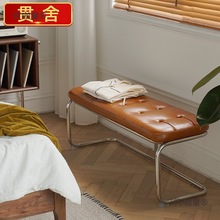 长凳子长条凳餐椅子不锈钢换鞋凳家用简约床尾凳沙发复古玄麦太保