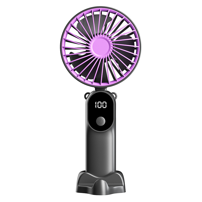 Handheld Small Fan USB Portable Mini Rechargeable Desktop Fan with 6-Speed Digital Display Adjustment for Student Dormitory, Office, and Home Use