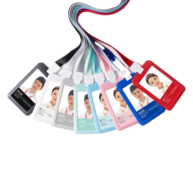 Youhe 6056 Tarjeta de permiso de trabajo cubierta insignia Tarjeta de insignia conjunto de tarjeta de trabajo con cordón campus tarjeta de autobús cubierta de la tarjeta de comida