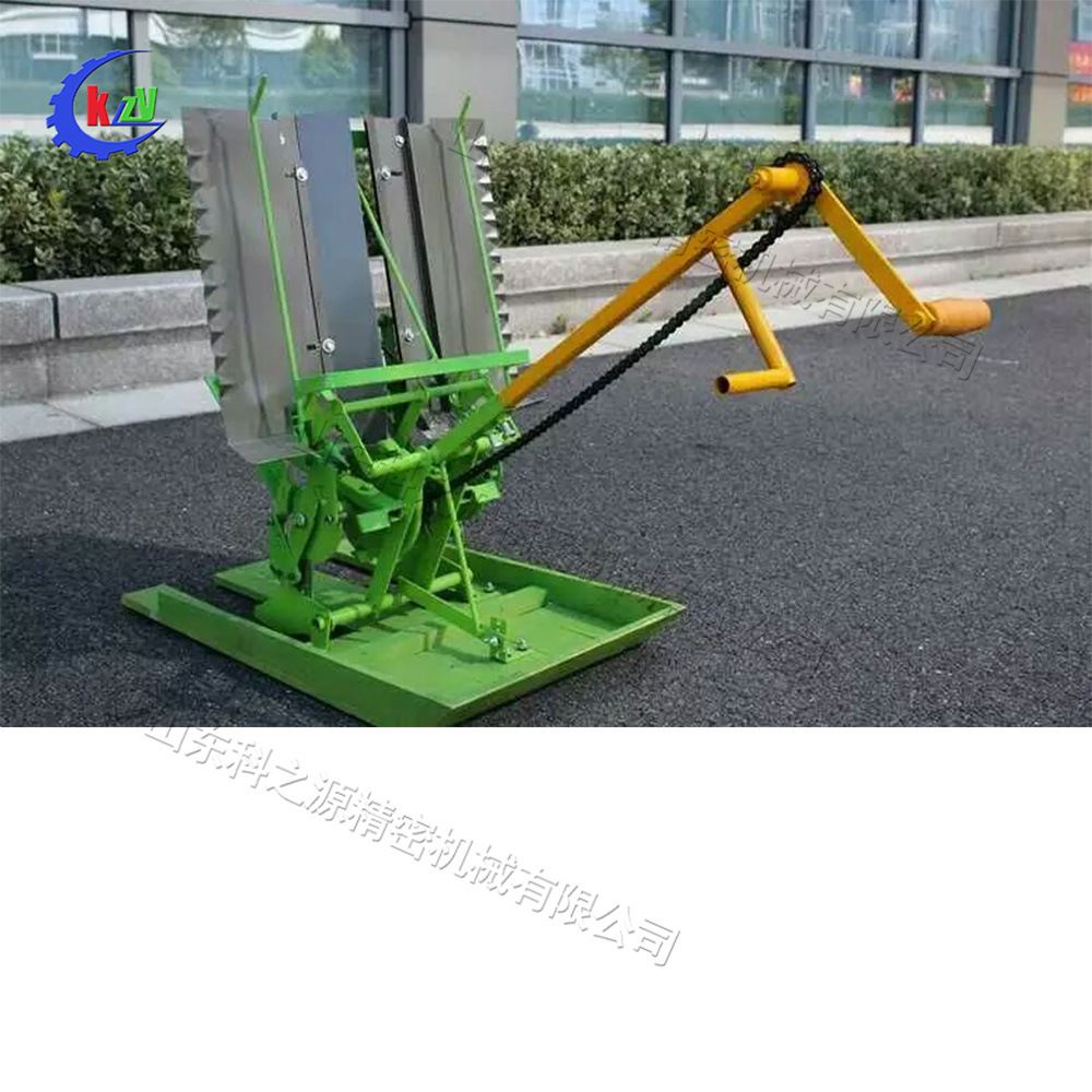 小型手摇插秧机 双行人力步退式种植机 农业用南方水稻种苗设备