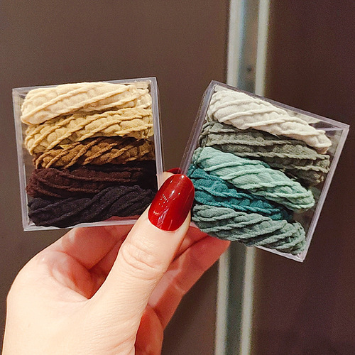 New Style Female Internet Celebrity Korean High-Level Hair Tie Ponytail Hair Tie Leather Cover Towel Ring