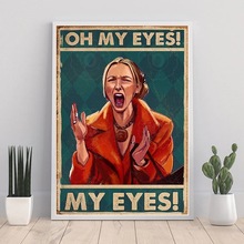 跨境热销节目Phoebe Buffey我的眼睛有趣的黑猫肖像家居装饰油画