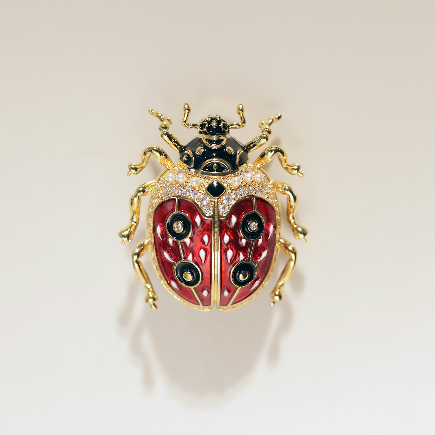 Xi Liang Feizi Original Design Cute Enamel Ladybug Brooch Personalized Fashion Clothing Accessories Insect Corsage