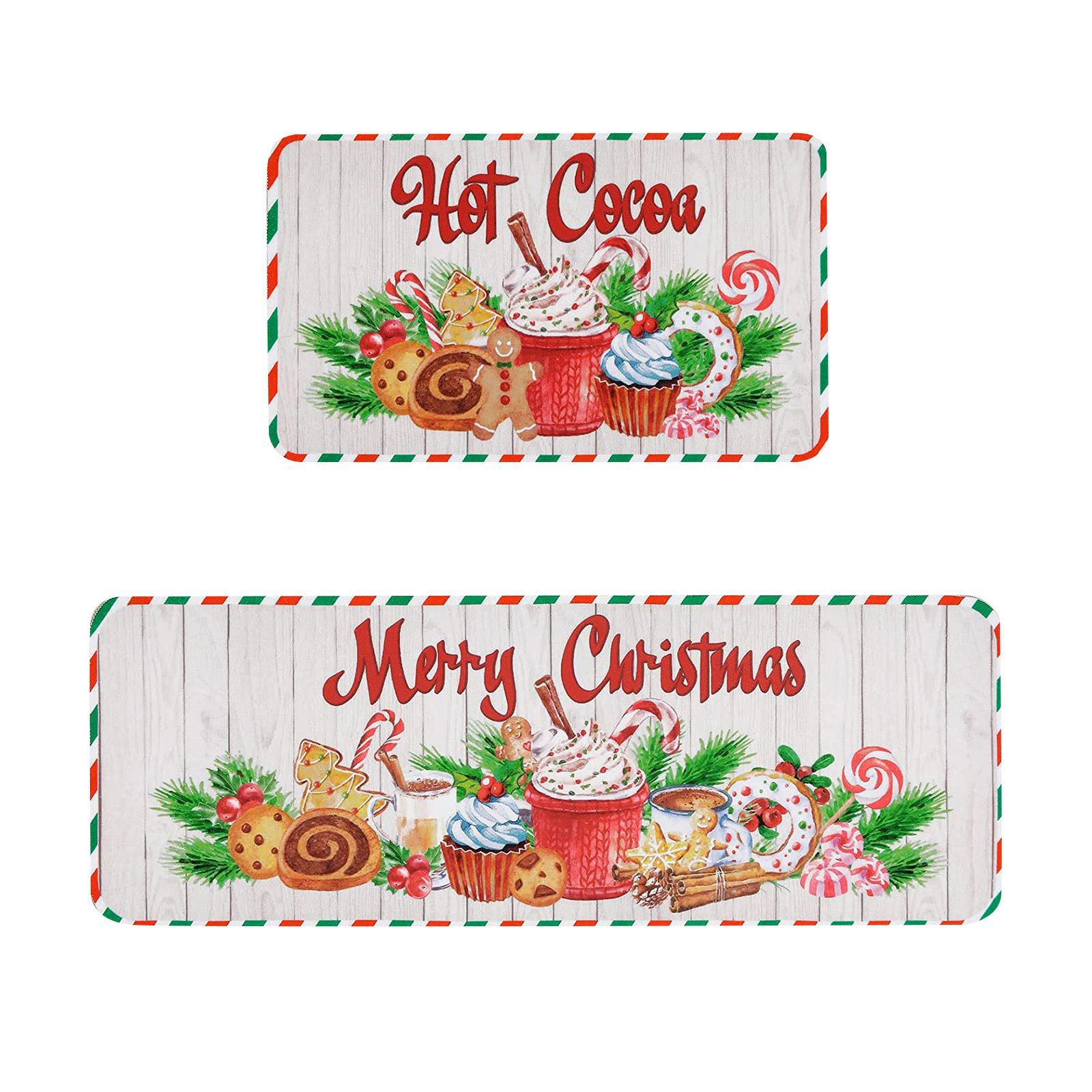 Tapetes de piso navideños de invierno resistentes a las manchas y absorbentes, tapetes de entrada antideslizantes, tapetes de baño para vestíbulo en existencia, tapetes duraderos para uso doméstico y comercial.