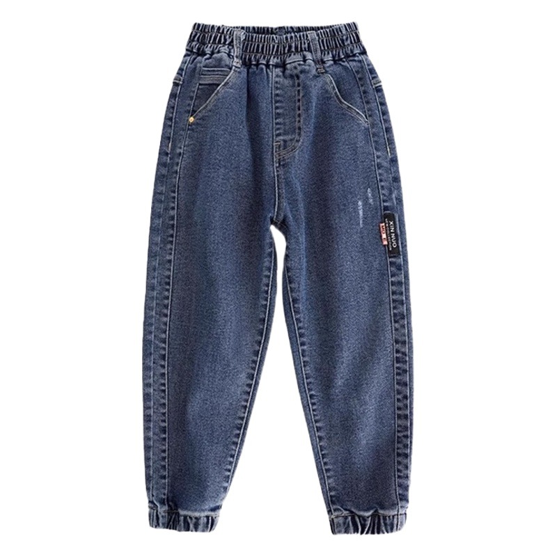 Ropa para niños, jeans suaves lavados para niños, primavera y otoño, hermosos pantalones deportivos, nuevos pantalones casuales para niños medianos y grandes, ropa exterior