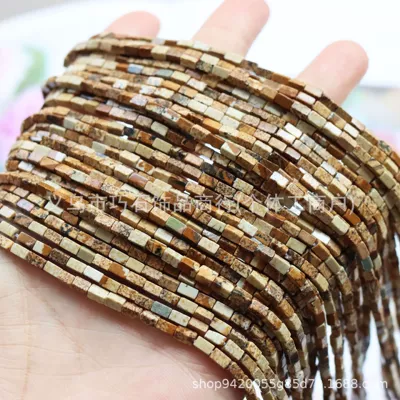 2*4mm Natural Stone Rectangular Loose Beads Agate Crystal Tiger Eye Small Square Spacer Beads DIY Jewelry Accessories Wholesale (Zərgərlik ara hissələri) - natural-pictures-24mm