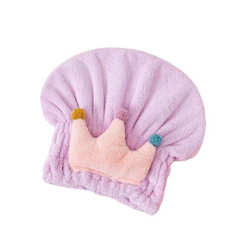 Cross-border Baby Girls' Head Towel Bath Cap with Cartoon Design, Cute & Thick, Featuring a Bow-Knot and Made from Coral Fleece for Kids' Dry Hair
