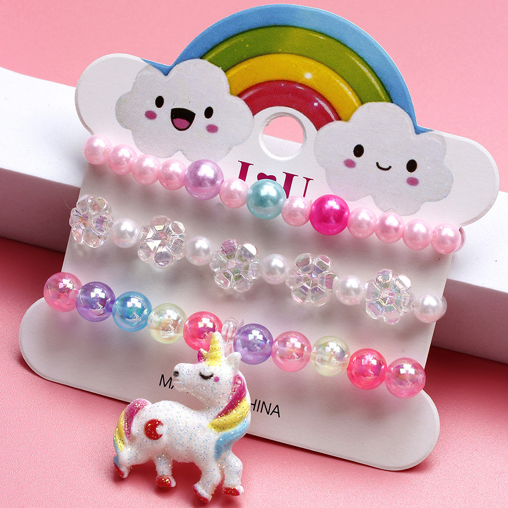 Cute Unicorn Plastic Beaded Bracelets