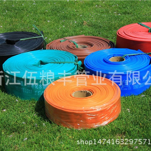 2BAR3BAR蓝水带 PVC Lay Flat Hose出口非洲欧洲南美中东乌兹别克