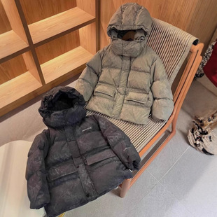Boys' Winter down Jacket 2025 New Model, Medium and Large Children's Clothing, Hooded Thickened Children's down Coat, Foreign Trade Cross-Border