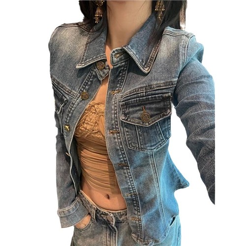American Washed Retro Niche Women's Denim Jacket 2025 Spring Fitted Slimming Casual Jacket Top Trendy