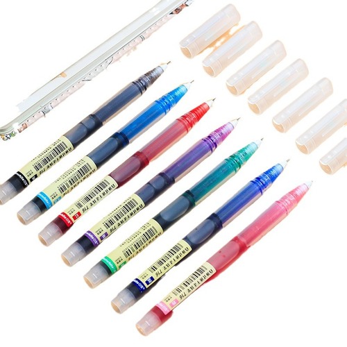 Baixue straight liquid ball pen color gel pen quick-drying red blue green straight liquid pen for students to take notes