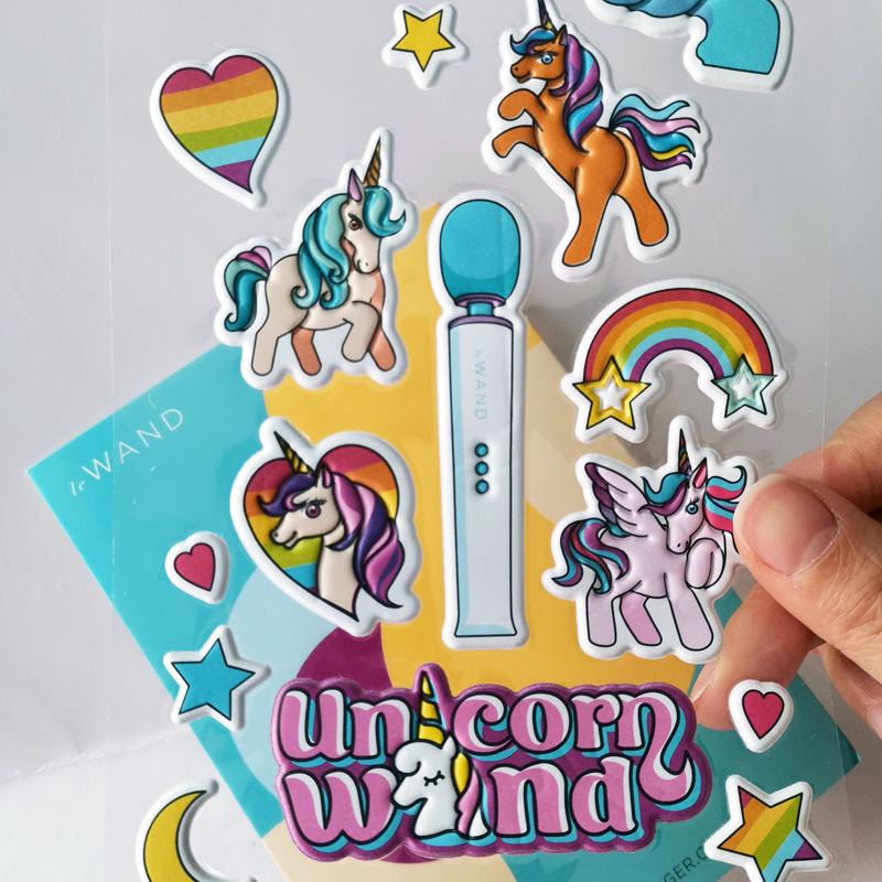 生产卡通泡棉贴纸带香味儿童奖励泡泡贴3D立体贴画摩擦香味泡棉贴