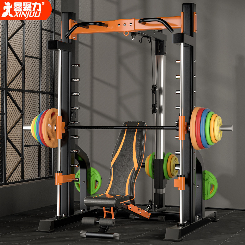 Máquina de entrenamiento integrado multifuncional combinado doméstico conjunto de marco tipo pórtico en cuclillas empuje horizontal marco de elevación de peso