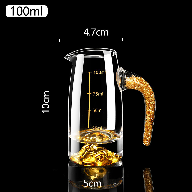 Taza de vino blanco conjunto casero pequeña copas de oro de hoja de oro copas de vino de una taza de vino de vidrio de alta calidad con marco