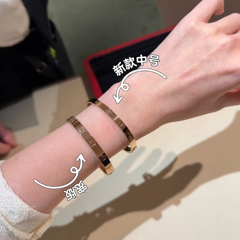 CNC high quality love bracelet narrow medium wide new style thick 18K rose gold plated cross-border couple wristband