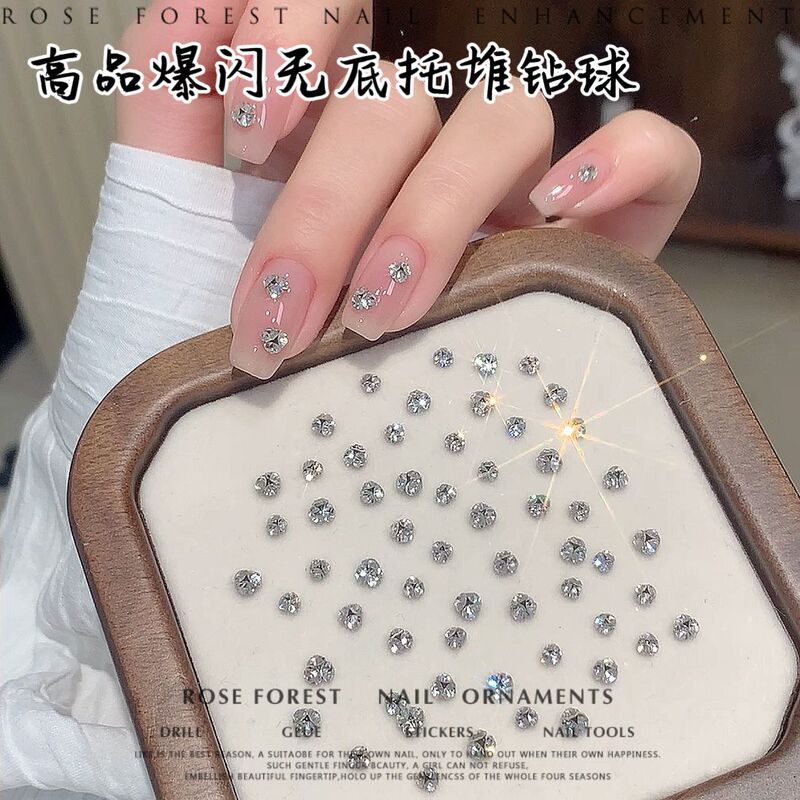 Sparkling Nail Art Decorations Without Base, Finished Product, Stacked Rhinestone Balls, Transparent White Mini Size, Handmade Stacked Rhinestones, Wearable Nail Accessories Wholesale Sparkling Nail Art Decorations Without Base, Finished Product, Stacked Rhinestone Balls, Transparent White Mini Size, Handmade Stacked Rhinestones, Wearable Nail Accessories Wholesale
