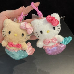 美版镭射美人鱼kitty包包挂件黑白皮夏威夷爆款挂饰送闺蜜送女友