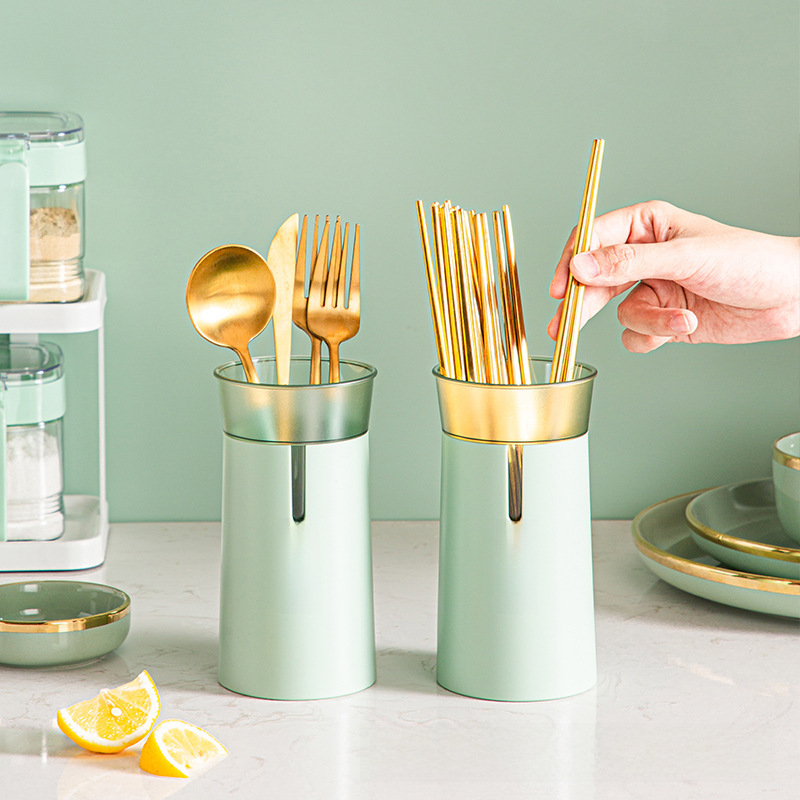 Luxury Double-layer Drip-proof Chopstick Holder Food-grade Kitchen Utensil Storage Box Tableware Holder Chopstick Cage 