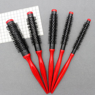 Small model Foreign trade aluminum tube comb wood wool roller comb aluminum tube cylinder roller comb bristle nylon wooden handle roller comb thumb comb