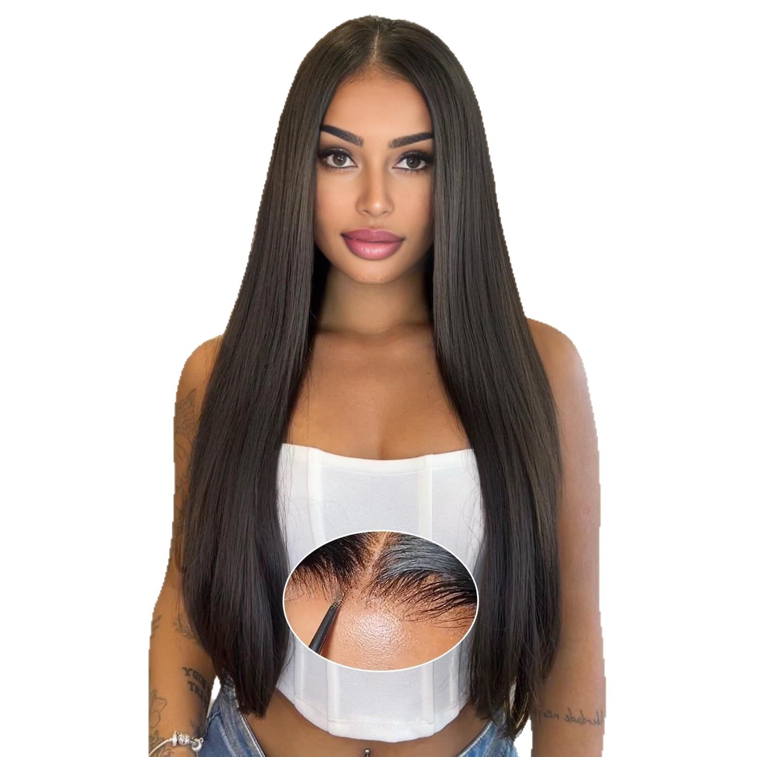 Europa, América, África, negro, cabello recto, fibra química, cabello de alta temperatura, cosplay, peluca, fábrica al por mayor image 6