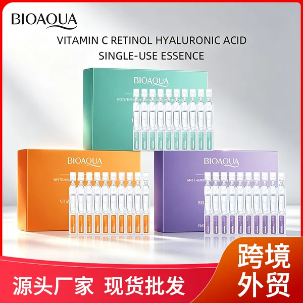 All-English Vitamin C Hyaluronic Acid Ampoule Essence Bioaqua Vitamin C Hydrating Antioxidant Serum Skincare Product