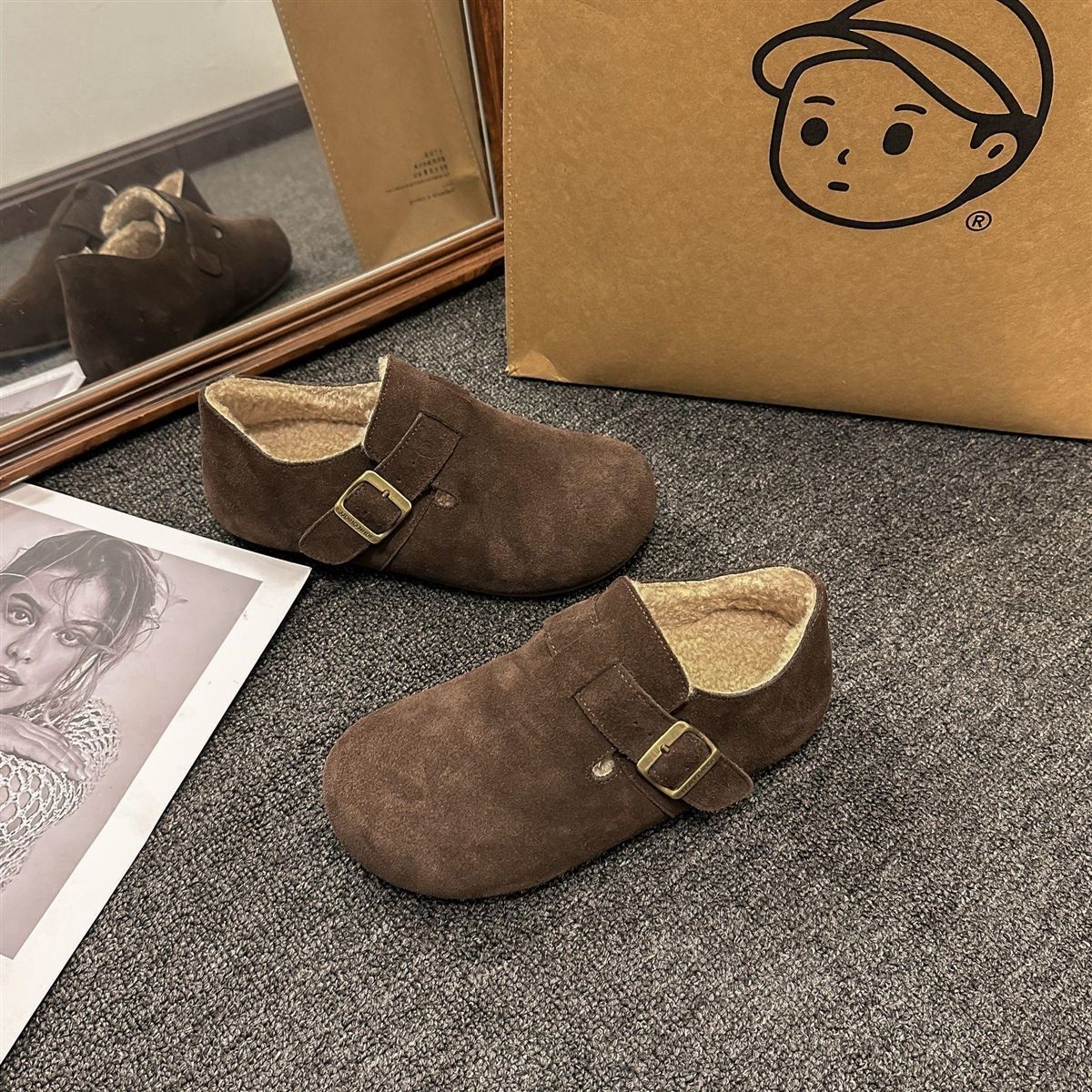 Damenschuhe mit Fleecefutter, trendiger und vielseitiger Stil für Herbst und Winter, warm, bequem, vollständige Abdeckung, neu_voghion.com