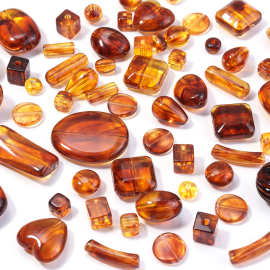 亚克力琥珀色晕染散珠透明琥珀珠子异形珠diy饰品箱包散珠