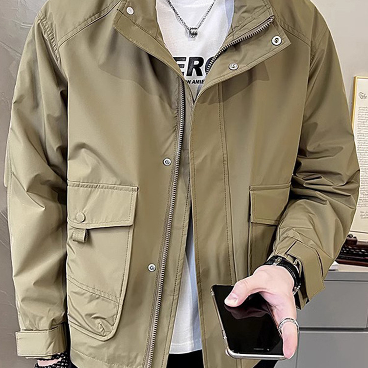 Chaqueta de herramientas guapa para hombres, estilo de primavera y otoño, cárdigan de marca de moda suelta, solapa, estilo funcional, chaqueta casual, chaqueta, hombre