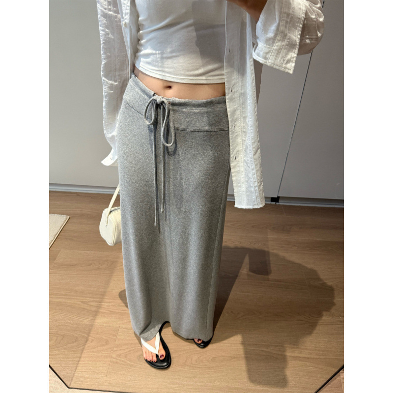 Gray Casual Sports Skirt for Women, Summer Long High-Waisted Straight Slit Hip-Hugging A-Line Sweatshirt Skirt Gray Casual Sports Skirt for Women, Summer Long High-Waisted Straight Slit Hip-Hugging A-Line Sweatshirt Skirt