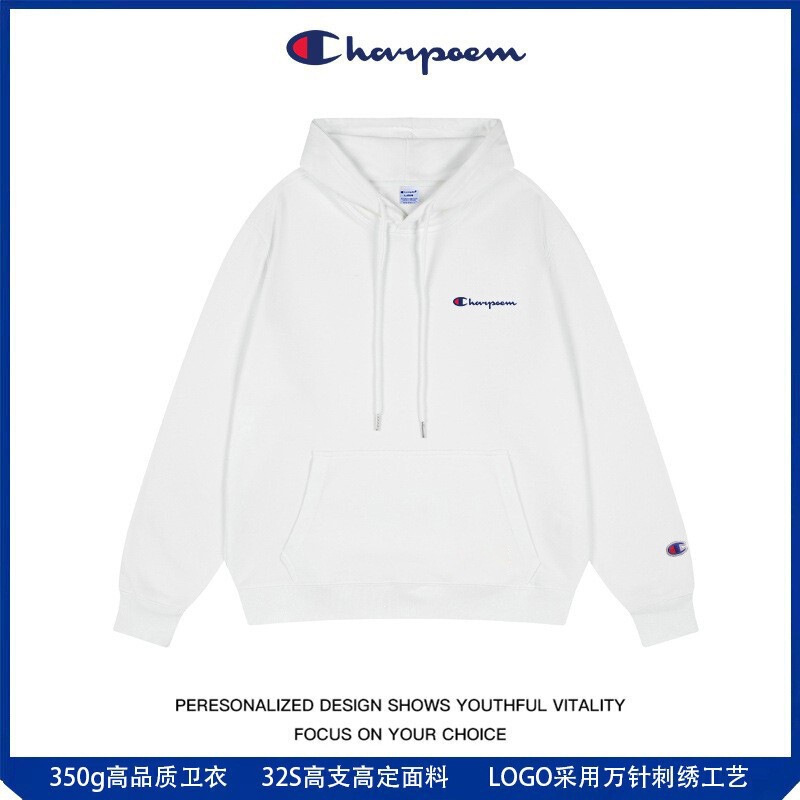 Champion Graffiti 202 Spring and Autumn New Heavyweight 420g Trendy Brand Embroidered Fleece-Lined Hooded Couple's Loose Sweatshirt for Men