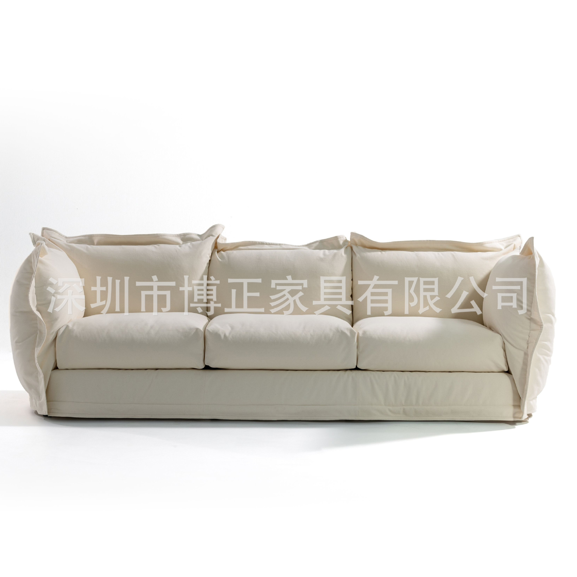 Light Luxury Style Moroso Cloud Sofa Italian Cream Three-Seat Fabric Sofa Living Room Lazy Sofa